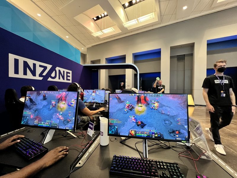 Dota 2 gaming stations at an event
